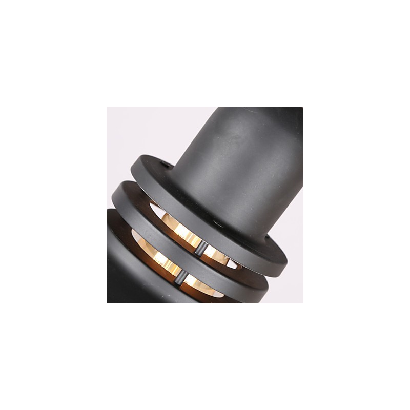 Lampada a sospensione industriale mini in metallo nero, stile country retrò