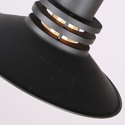 Lampada a sospensione industriale mini in metallo nero, stile country retrò