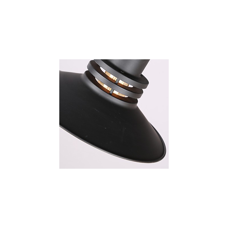 Lampada a sospensione industriale mini in metallo nero, stile country retrò