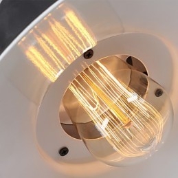 Lampada a sospensione industriale mini in metallo nero, stile country retrò