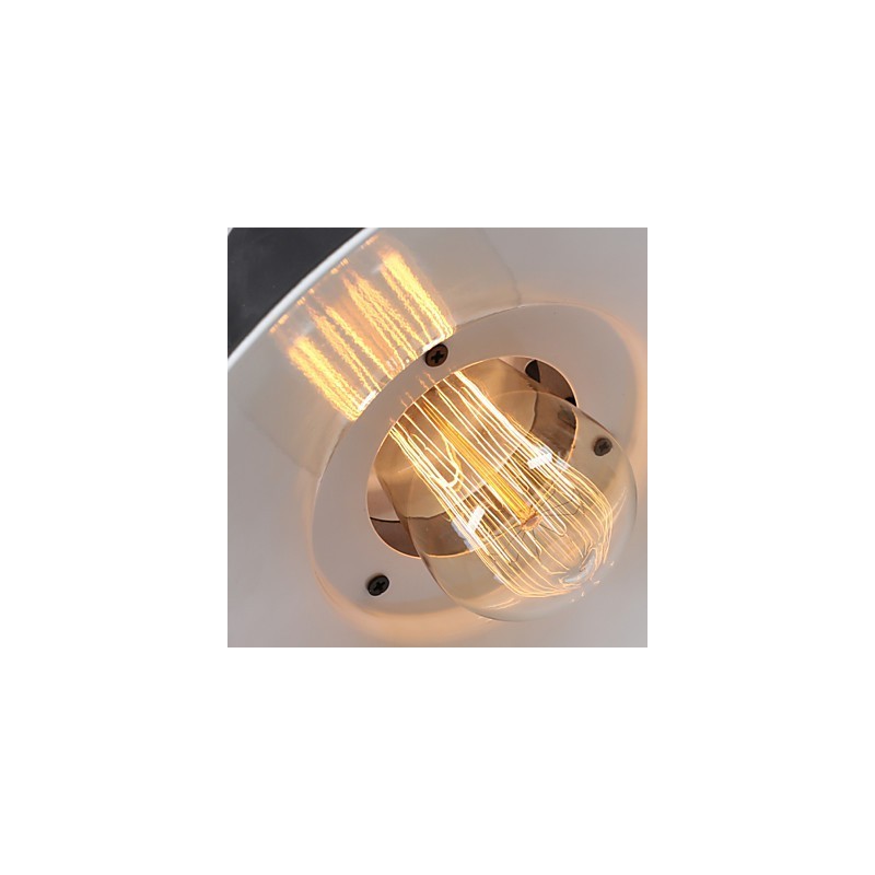 Lampada a sospensione industriale mini in metallo nero, stile country retrò