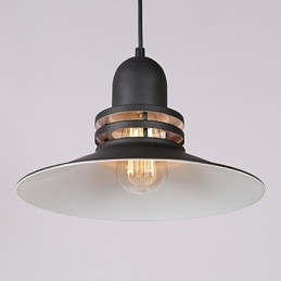 Lampada a sospensione industriale mini in metallo nero, stile country retrò