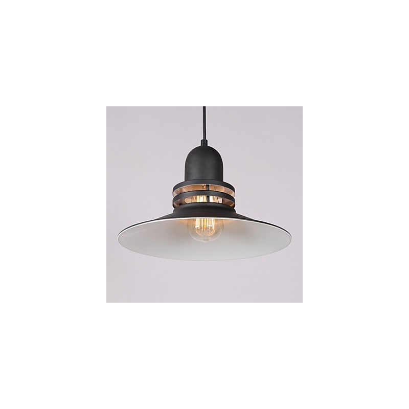 Lampada a sospensione industriale mini in metallo nero, stile country retrò