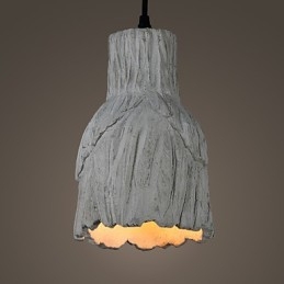 Lampada a sospensione industriale vintage in ceramica Edison grigia