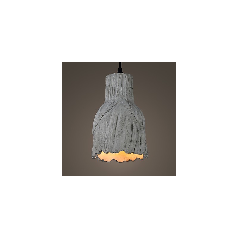 Lampada a sospensione industriale vintage in ceramica Edison grigia