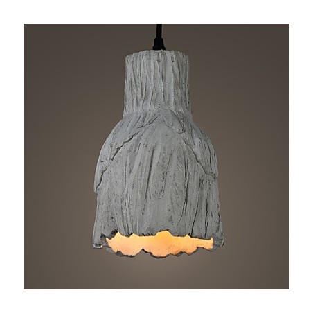 Lampada a sospensione industriale vintage in ceramica Edison grigia