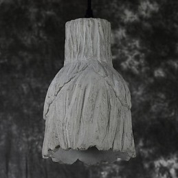 Lampada a sospensione industriale vintage in ceramica Edison grigia