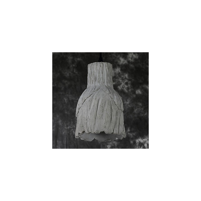 Lampada a sospensione industriale vintage in ceramica Edison grigia