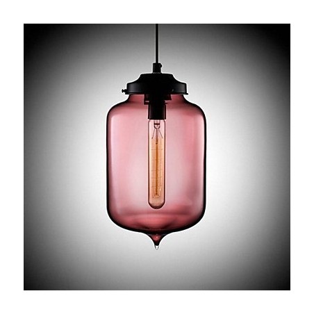 Lampada a sospensione bottiglia minimalista 1 luce in ferro dipinto