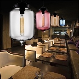 Lampada a sospensione in vetro retrò a testa singola per bar