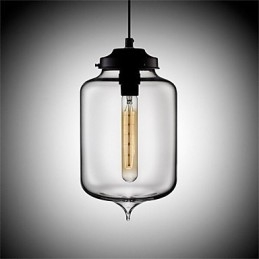 Lampada a sospensione in vetro retrò a testa singola per bar