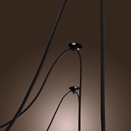 Lampadario vintage nero 10 luci con lampadine incluse, sospensione regolabile