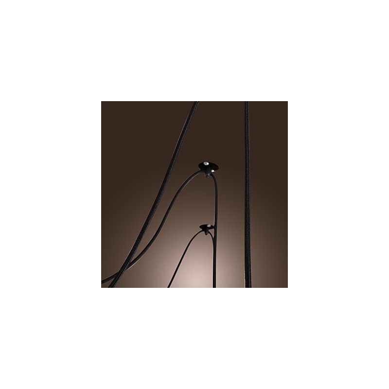 Lampadario vintage nero 10 luci con lampadine incluse, sospensione regolabile