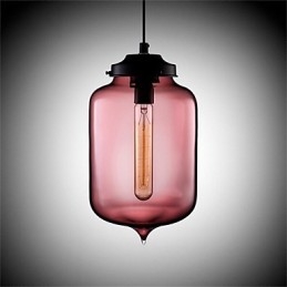 Lampada a sospensione in vetro retrò a testa singola per bar
