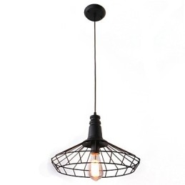 Lampada a sospensione mini in metallo nero stile country retrò