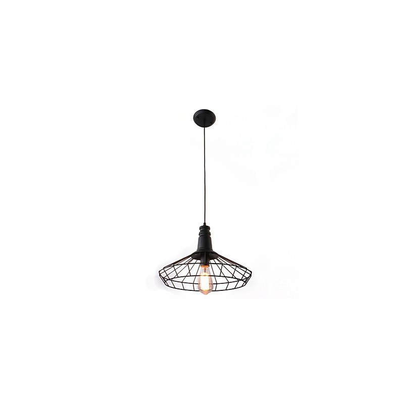 Lampada a sospensione mini in metallo nero stile country retrò