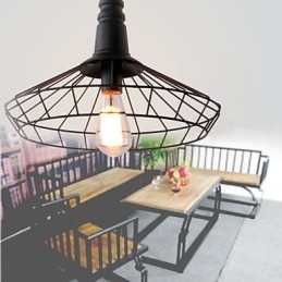 Lampada a sospensione mini in metallo nero stile country retrò