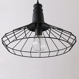 Lampada a sospensione mini in metallo nero stile country retrò