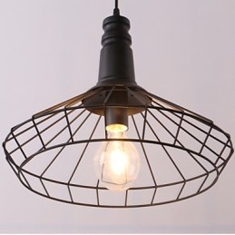 Lampada a sospensione mini in metallo nero stile country retrò
