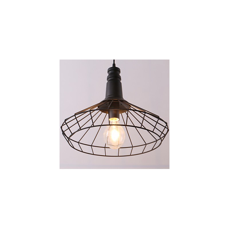 Lampada a sospensione mini in metallo nero stile country retrò