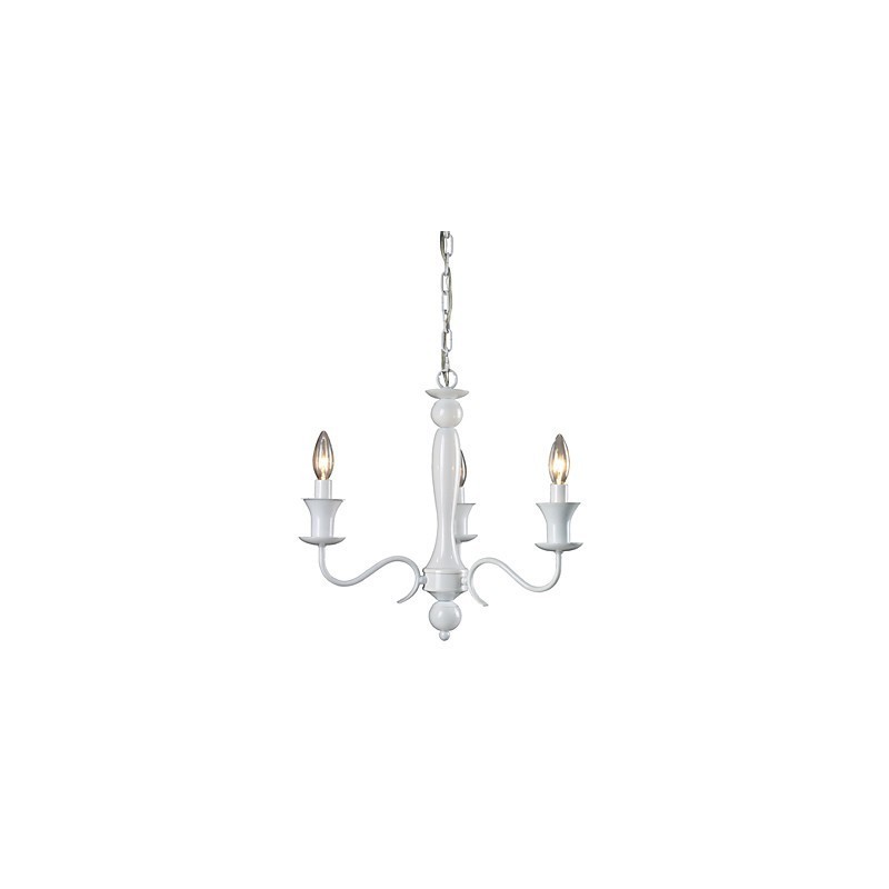 Lampadario rustico Lodge 1 luce bianco E12/E14
