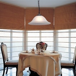 Lampada a sospensione mini classica tradizionale in bronzo con paralume in vetro bianco