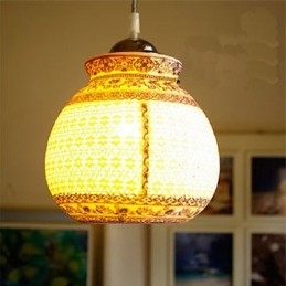 Lampada a sospensione in ceramica retrò blu a testa singola