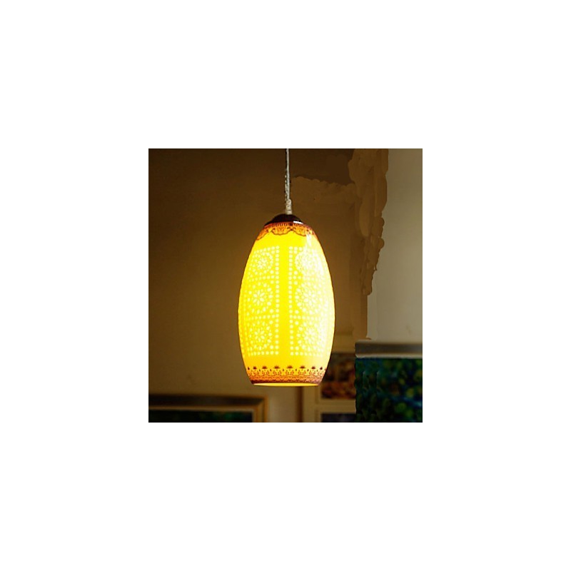 Lampada a sospensione in ceramica retrò blu, 1 luce