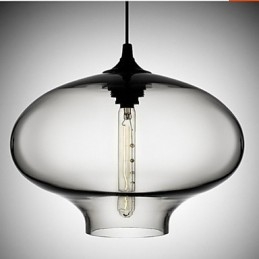 Lampada a sospensione moderna in vetro bianco e blu trasparente 1 luce