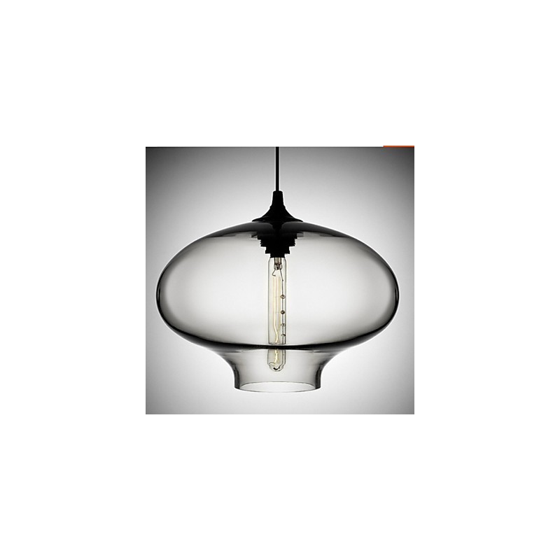 Lampada a sospensione moderna in vetro bianco e blu trasparente 1 luce
