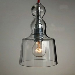 Lampada a sospensione in vetro trasparente e grigio Linea Profumo
