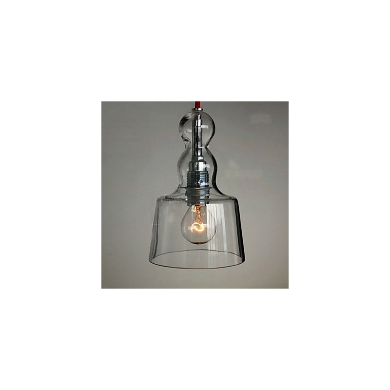 Lampada a sospensione in vetro trasparente e grigio Linea Profumo