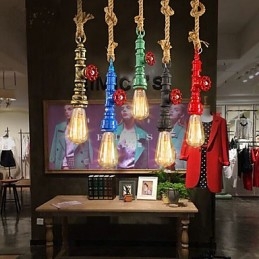 Lampada a sospensione industriale retrò americana