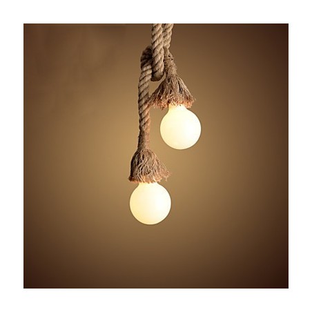 Lampada a sospensione mini retrò in tessuto giallo