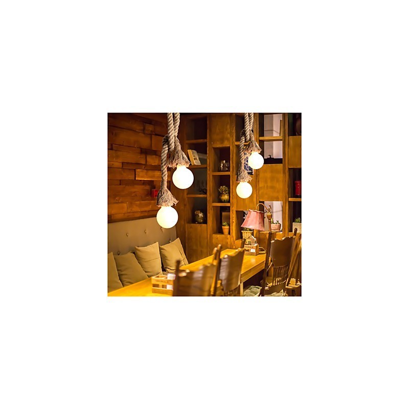 Lampada a sospensione mini retrò in tessuto giallo