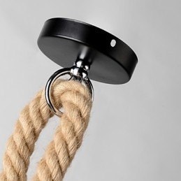 Lampada a sospensione mini retrò in tessuto giallo