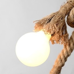 Lampada a sospensione mini retrò in tessuto giallo