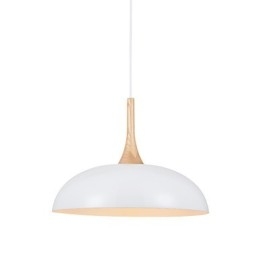 Mini lampada a sospensione moderna 1 luce bianco nero in alluminio e legno