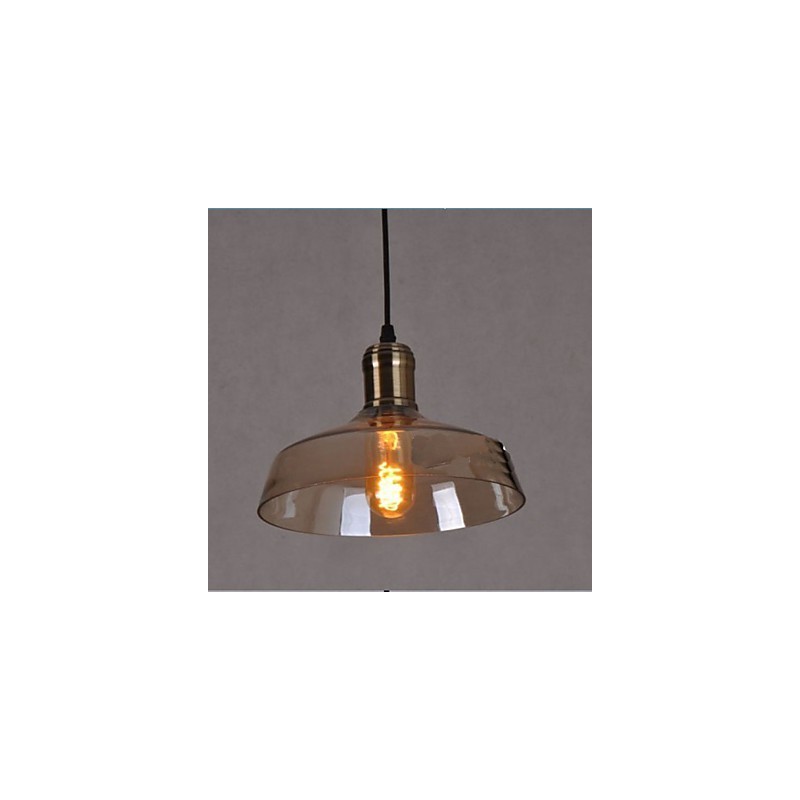Lampada a sospensione in vetro grigio stile industriale retrò