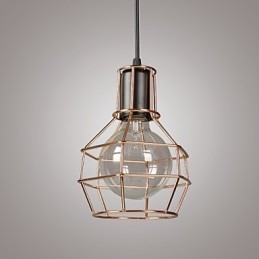 Lampada a sospensione in rete metallica moderna, nera, semplice