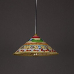 Lampadario a sospensione in bambù a forma di cappello da tè
