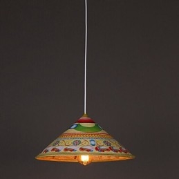 Lampadario a sospensione in bambù a forma di cappello da tè