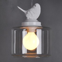 Lampada a sospensione in vetro moderna mini bianca trasparente E26/E27
