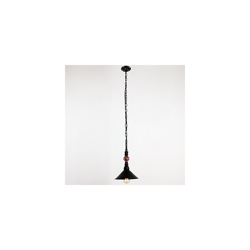 Lampada a sospensione mini 1 luce finitura dipinta retrò tubo acqua nero