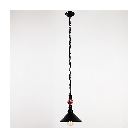 Lampada a sospensione mini 1 luce finitura dipinta retrò tubo acqua nero