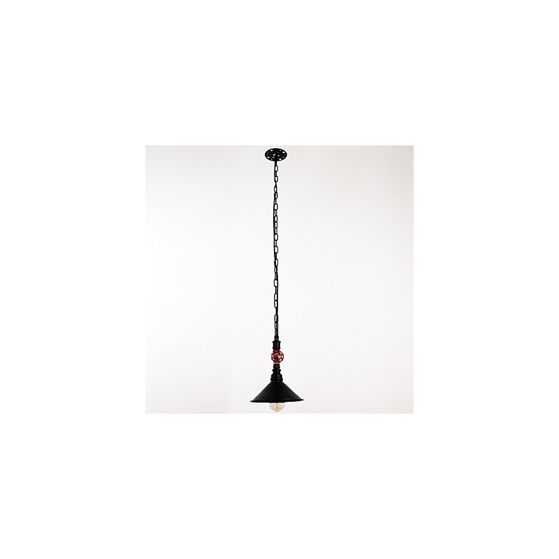 Lampada a sospensione mini 1 luce finitura dipinta retrò tubo acqua nero