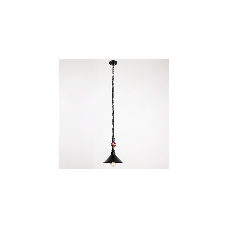 Lampada a sospensione mini 1 luce finitura dipinta retrò tubo acqua nero