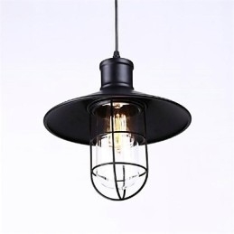 Lampada a sospensione country in ferro nero
