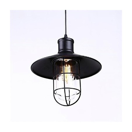 Lampada a sospensione country in ferro nero