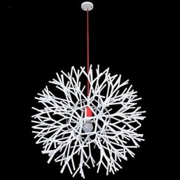 Lampadario a sospensione mini lanterna globo bianco in acrilico 65 cm